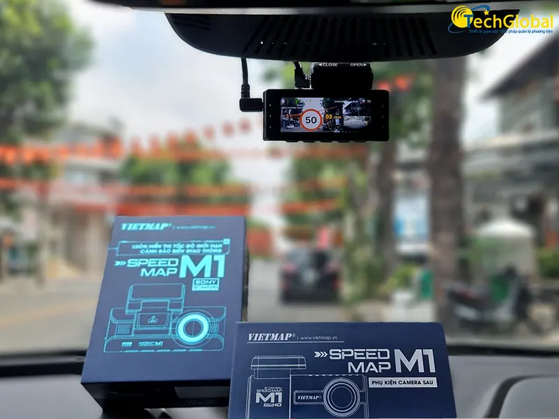 Camera hành trình Vietmap M1 cảnh báo tốc độ giới hạn