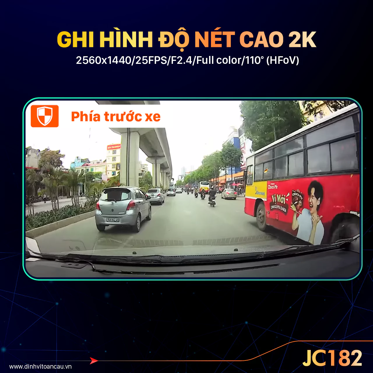 Camera Hành Trình Trực Tuyến 1 Kênh JC182 Ghi Hình 2K