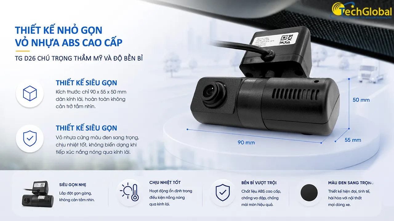 TG D26 có thiết kế nhỏ gọn, chất liệu ABS bền bỉ