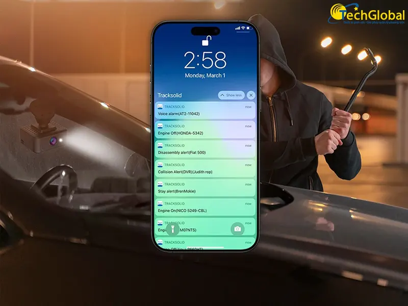 Model JC182 gửi cảnh báo về điện thoại khi có va chạm mạnh