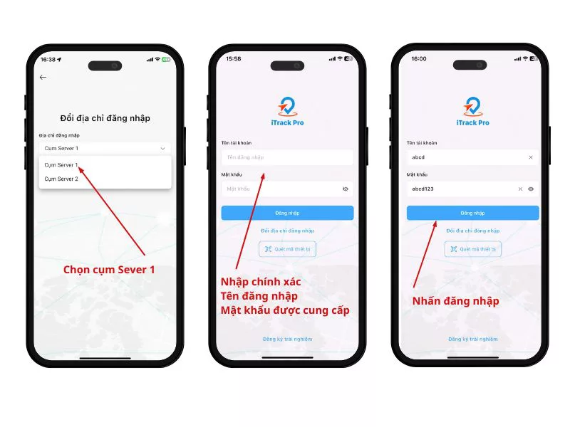 Hướng dẫn đăng nhập tài khoản iTrack Pro