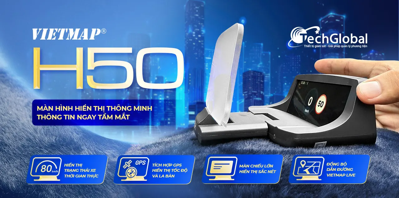 Màn hình HUB H50 Vietmap hiển thị thông minh cho ô tô