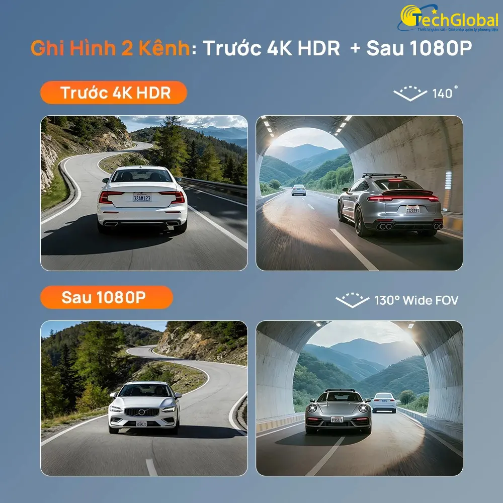 Camera 70mai A810 Lite ghi hình 2 kênh