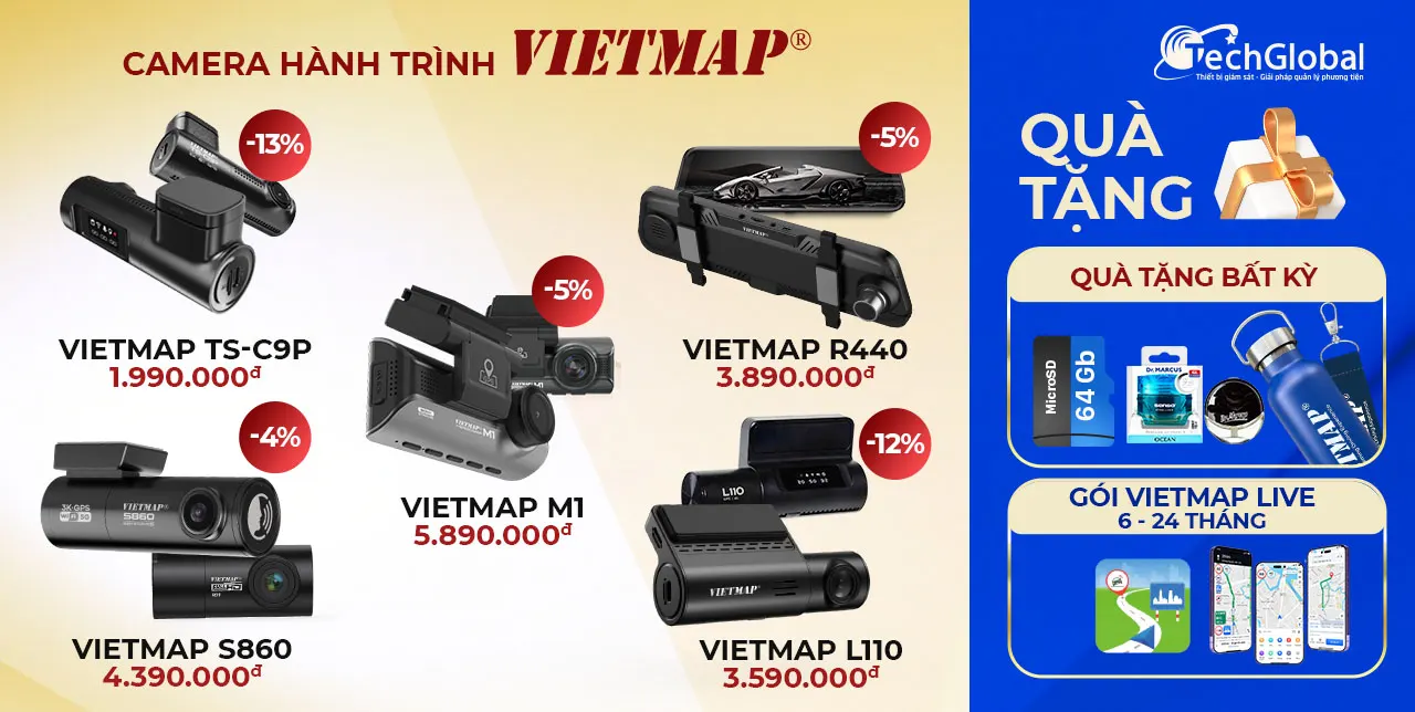 Ưu đãi khi mua camera hành trình Vietmap tại TechGlobal