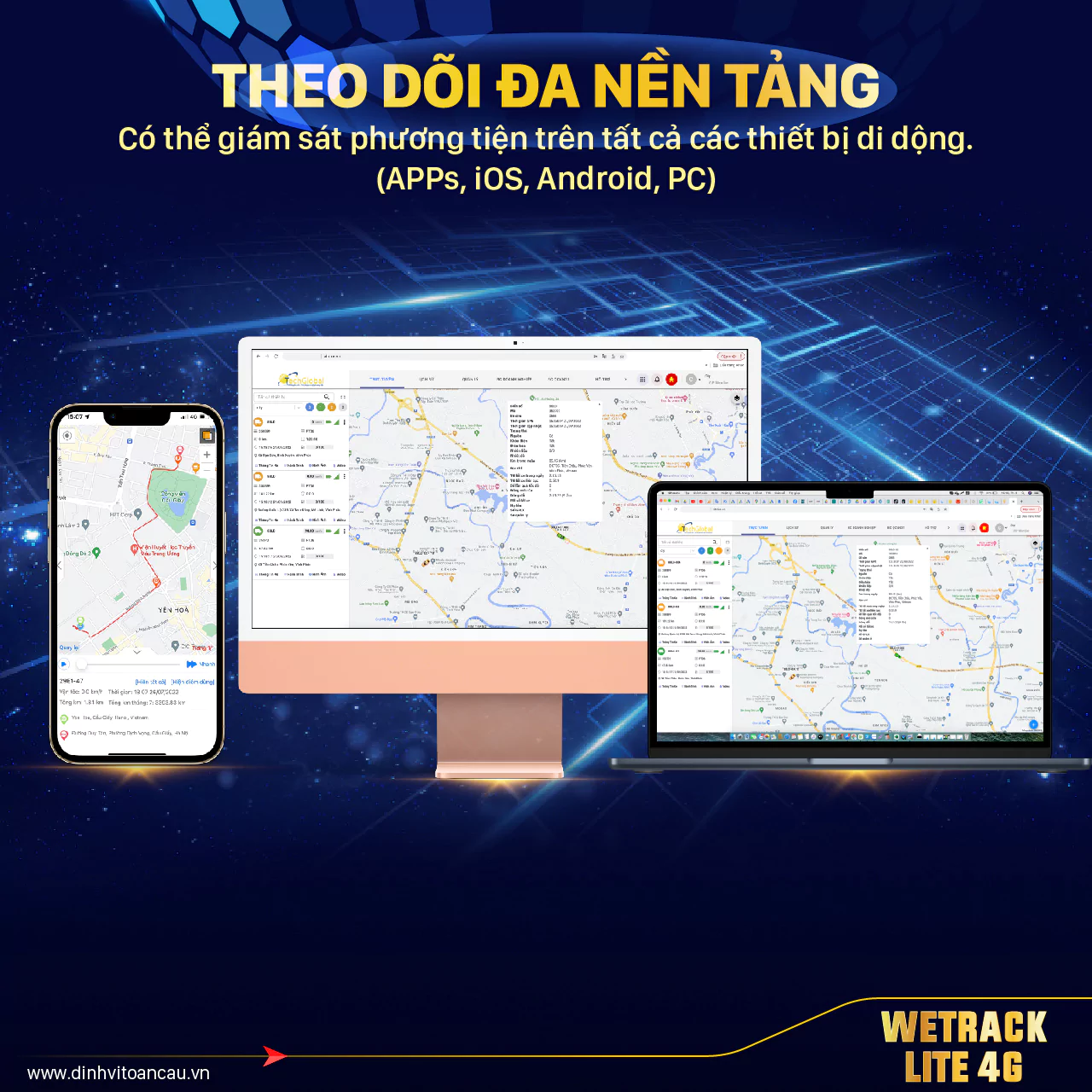 Wetrack lite 4G Định Vị Chính Xác, Đa Nền Tảng