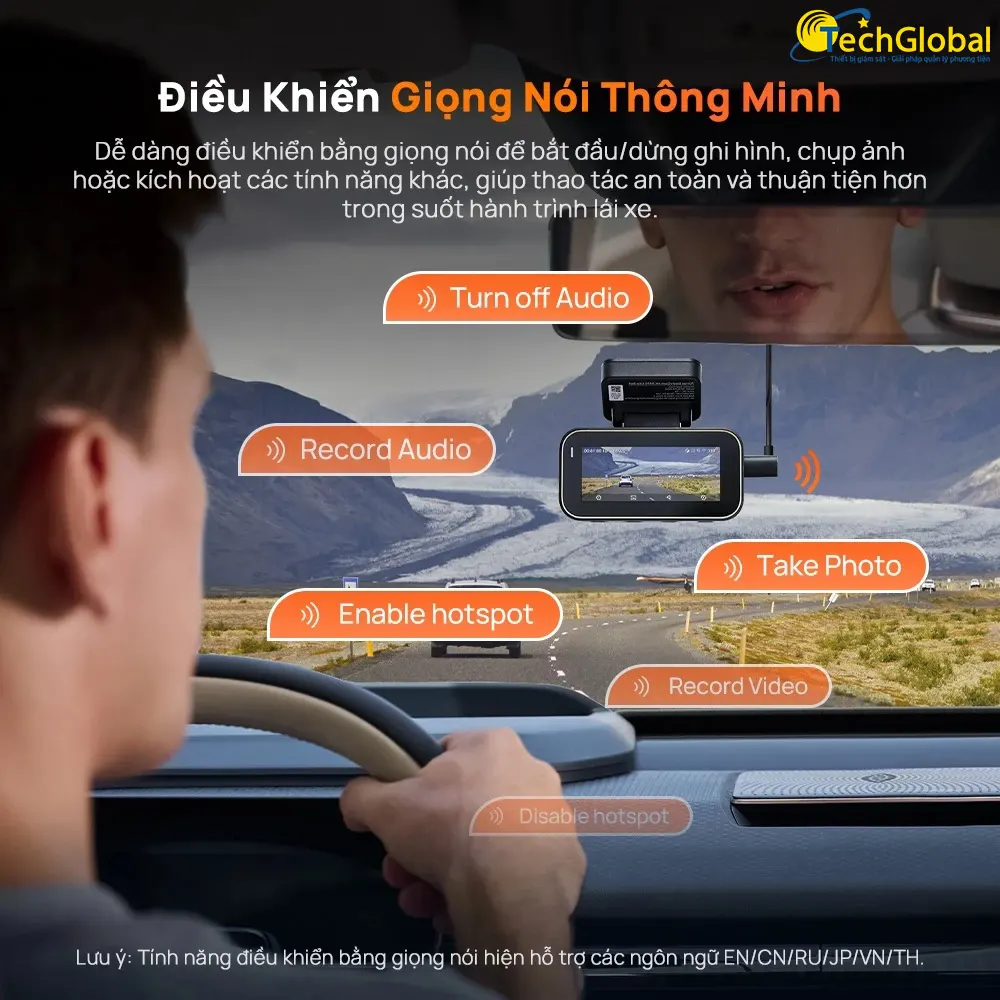 70mai A810 Lite có tính năng ra lệnh bằng giọng nói
