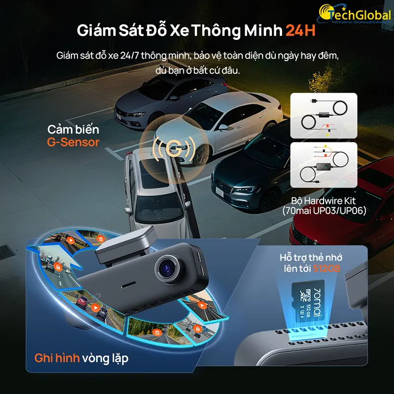 Tính năng giám sát đỗ xe trên model 70mai T400
