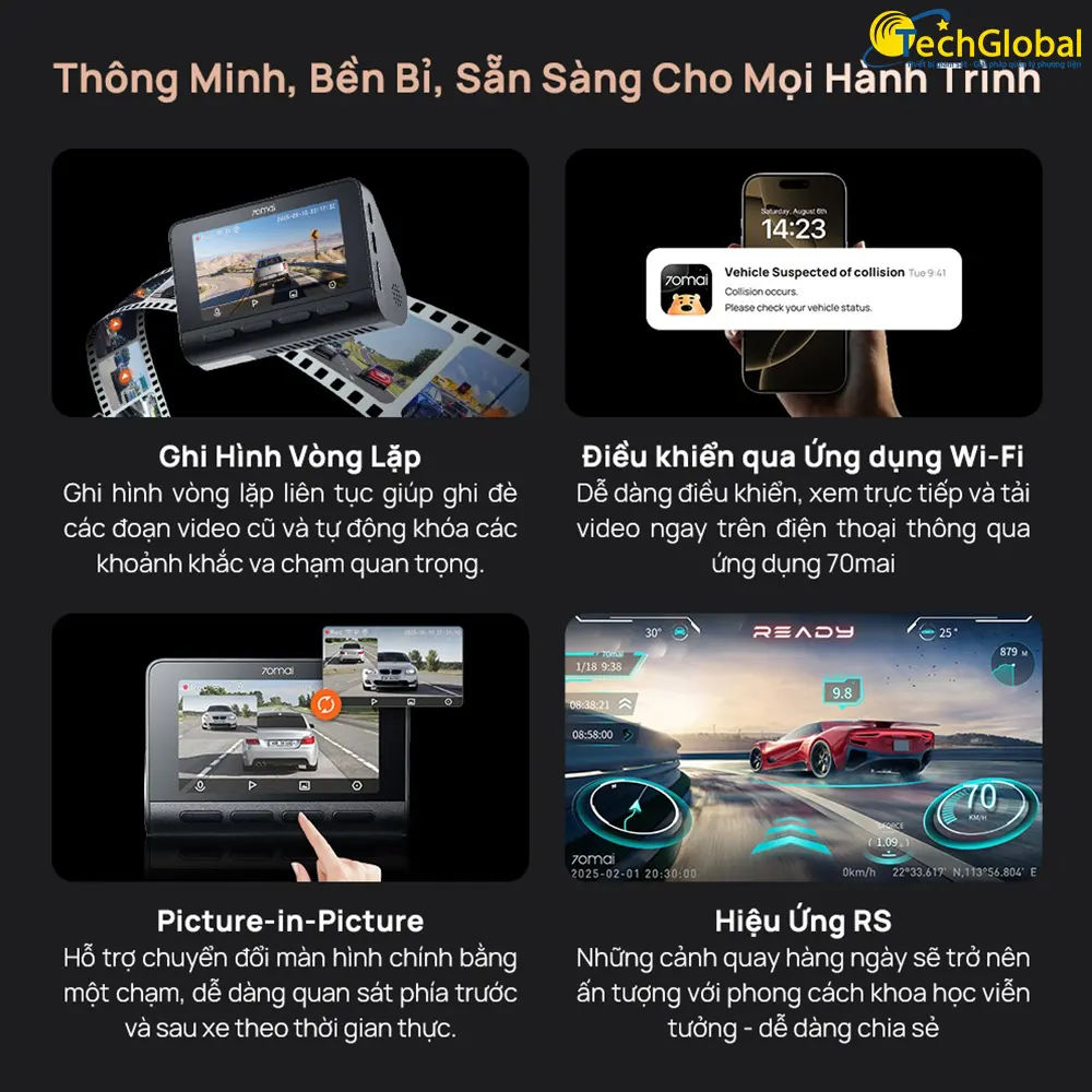 Một số tính năng khác trên 70mai A810S