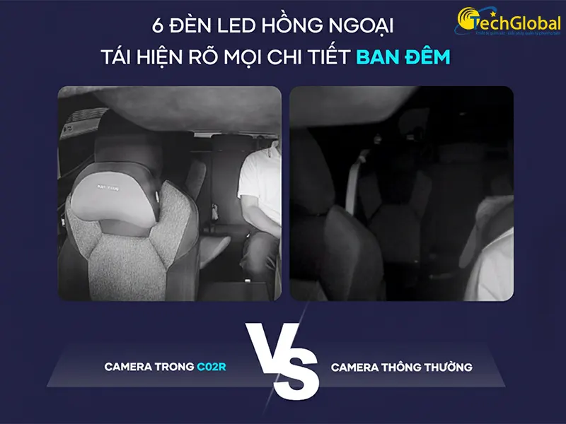 Chất lượng ghi hình ban đêm trên Vietmap C02R so với camera thường