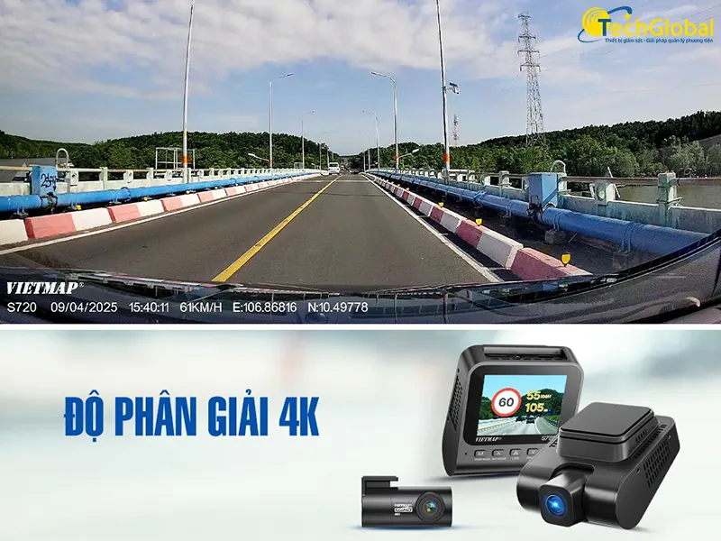 Camera hành trình Vietmap S720 có độ phân giải 4K