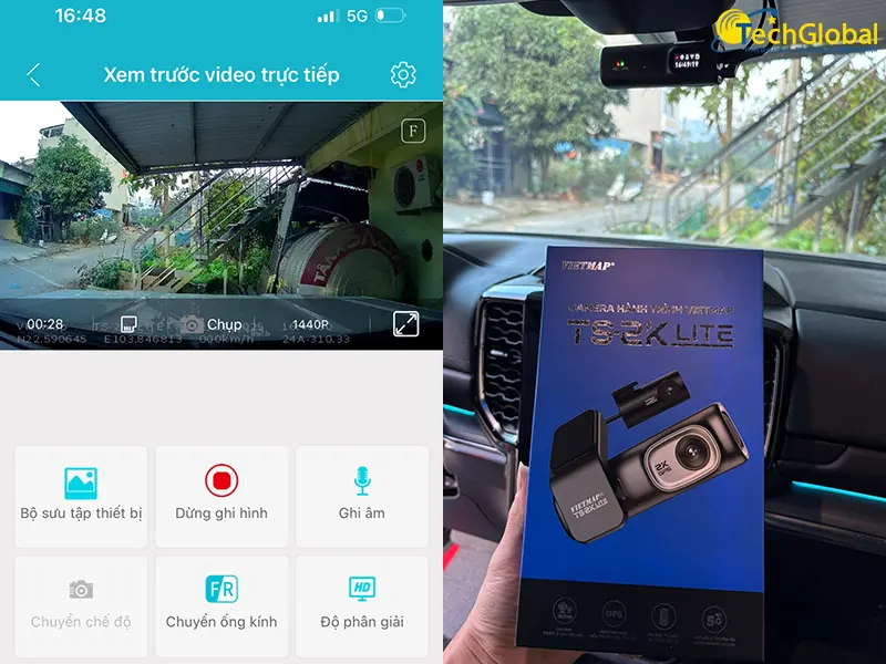 Vietmap TS-2K Lite kết nối Wifi để xem qua điện thoại
