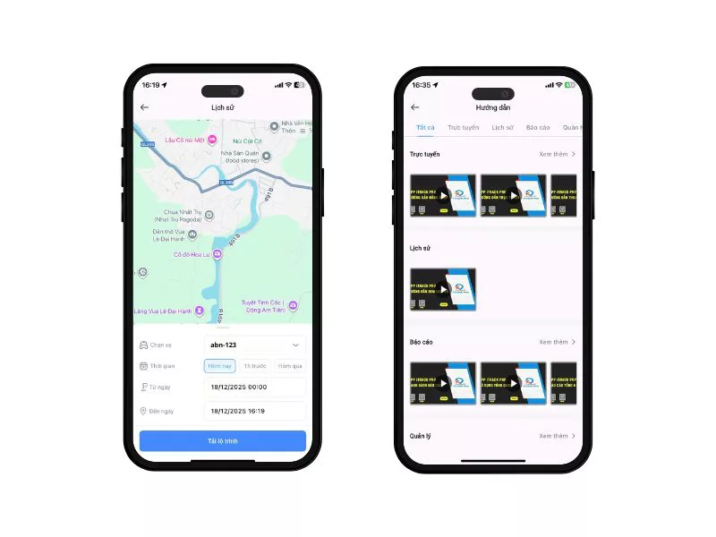 xem lai lich su di chuyen itrack pro