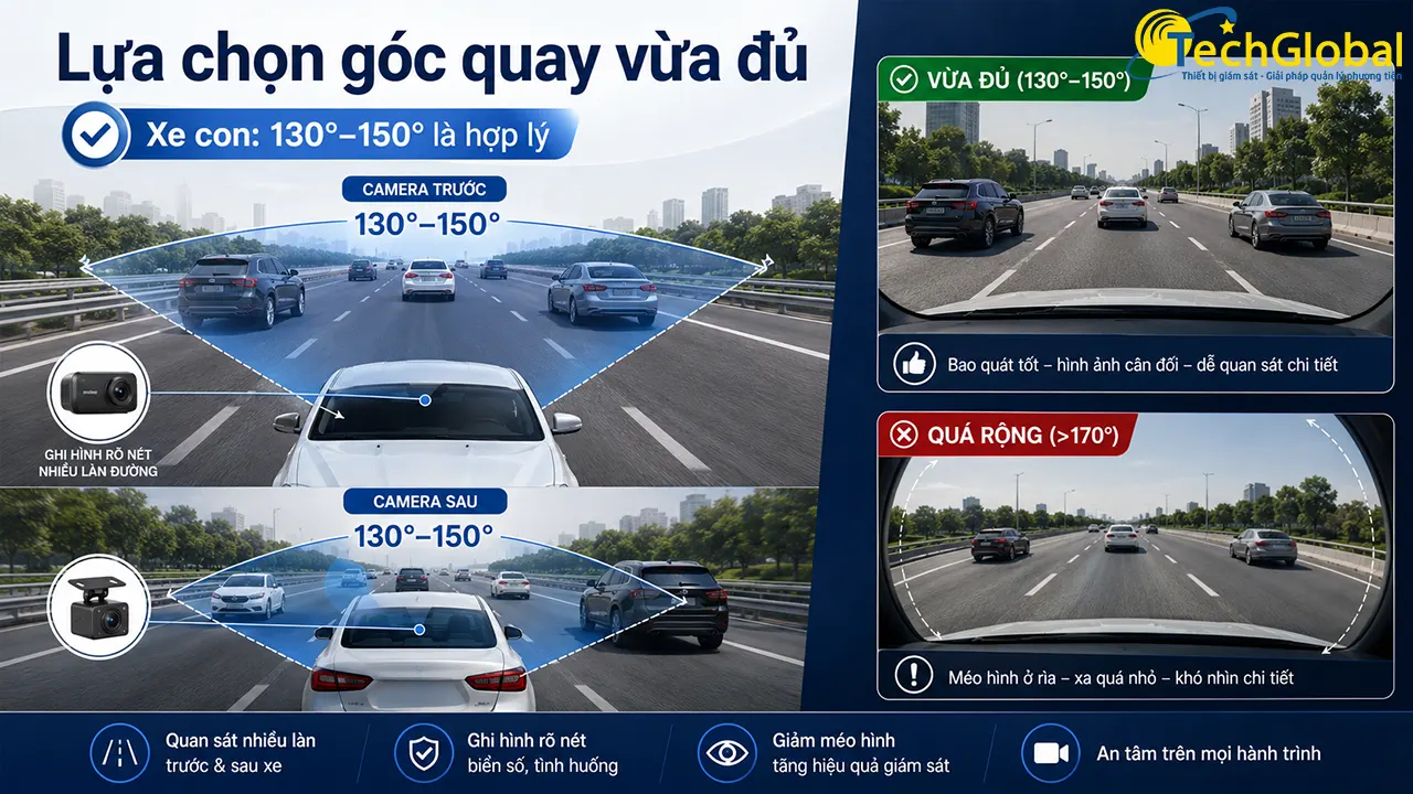 Chọn camera 2 mắt có góc quay phù hợp