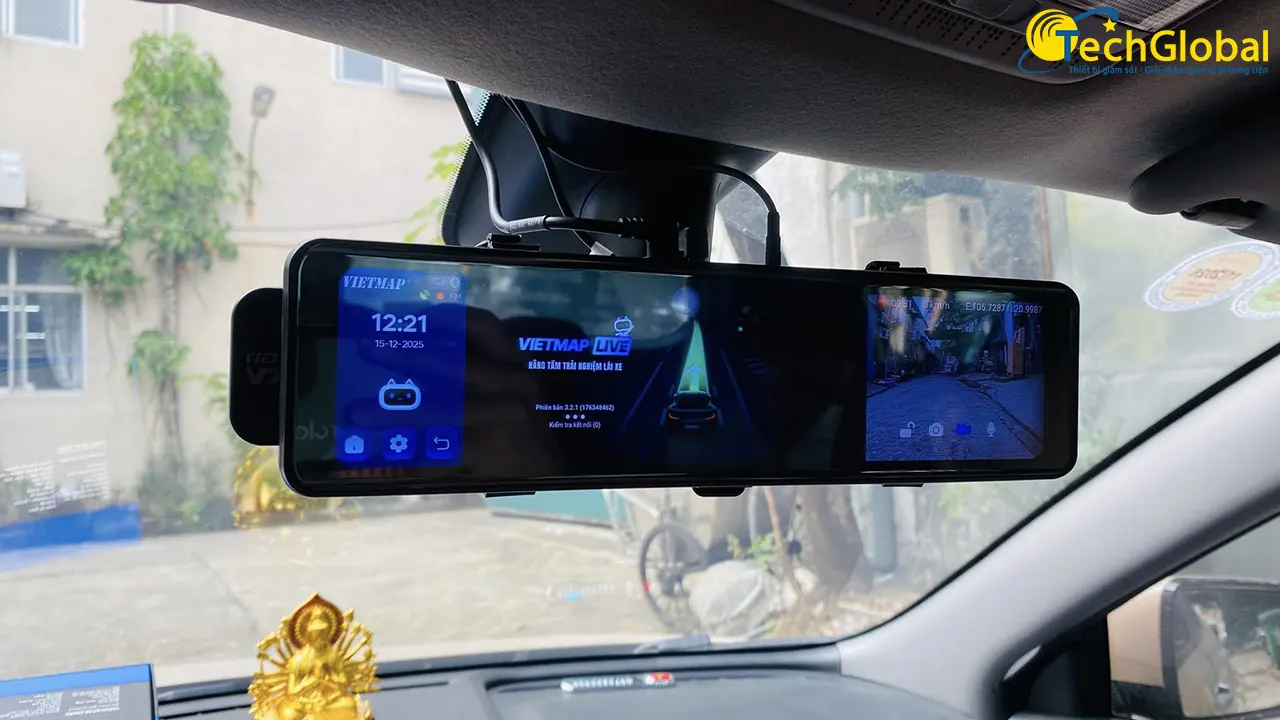 Camera hành trình 2 mắt dạng gương