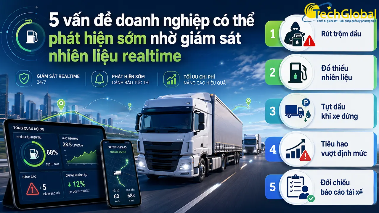 5 vấn đề doanh nghiệp có thể phát hiện sớm nhờ giám sát nhiên liệu realtime
