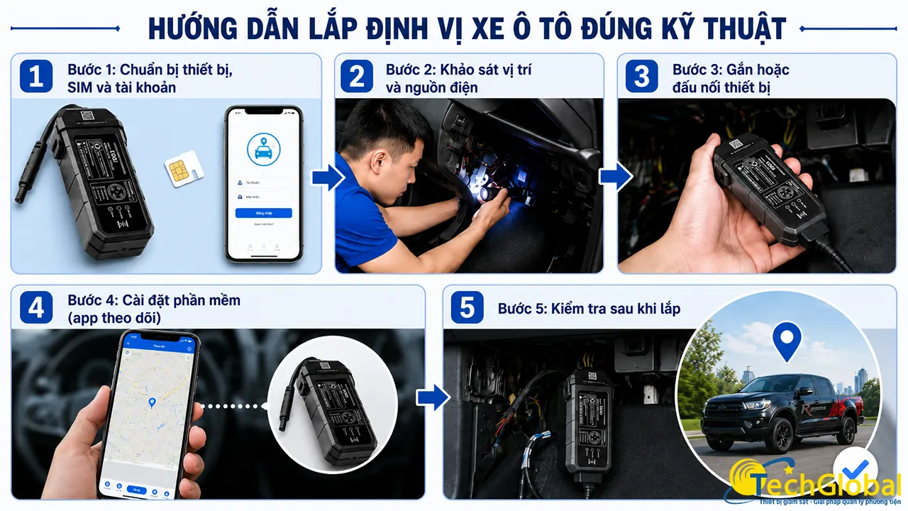 Hướng dẫn lắp định vị xe ô tô đúng kỹ thuật