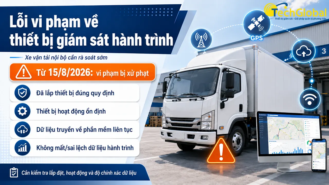 Lỗi vi phạm thiết bị giám sát hành trình của xe nội bộ theo NĐ 238/2026/NĐ/CP