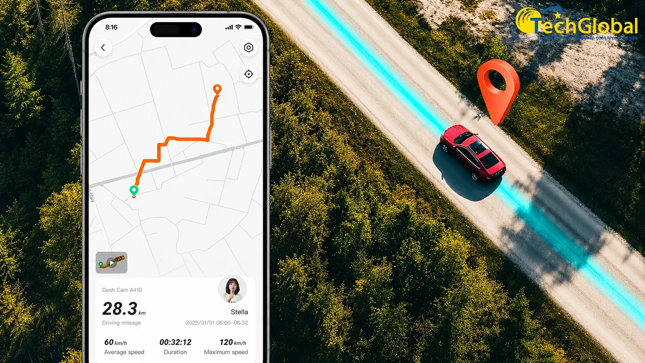 GPS tích hợp hỗ trợ lưu vị trí xe trên video