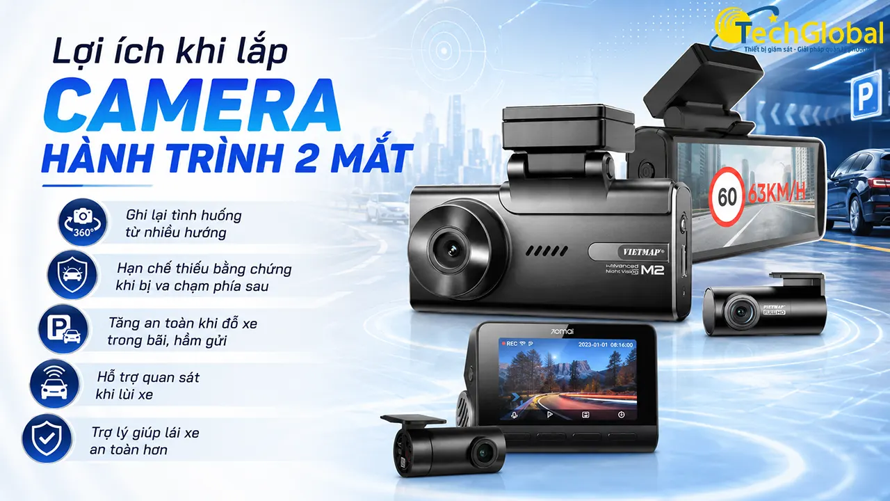 Lợi ích khi lắp camera hành trình 2 mắt cho ô tô
