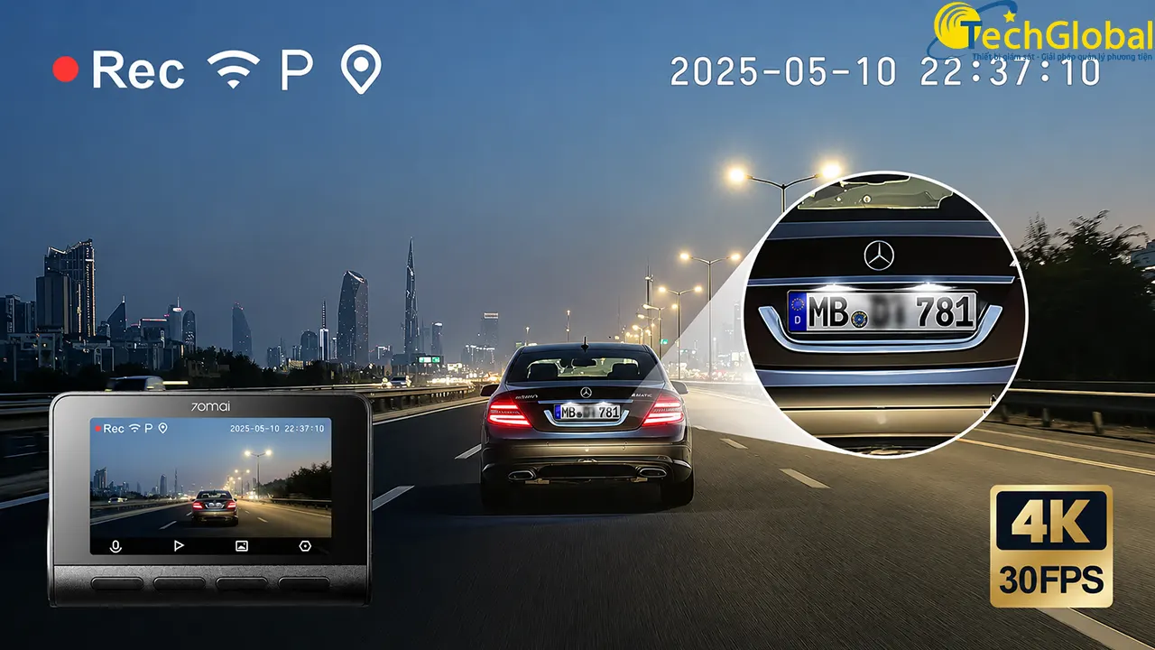 70mai A800SE Ghi hình 4K 30FPS, lưu lại nhiều chi tiết hơn