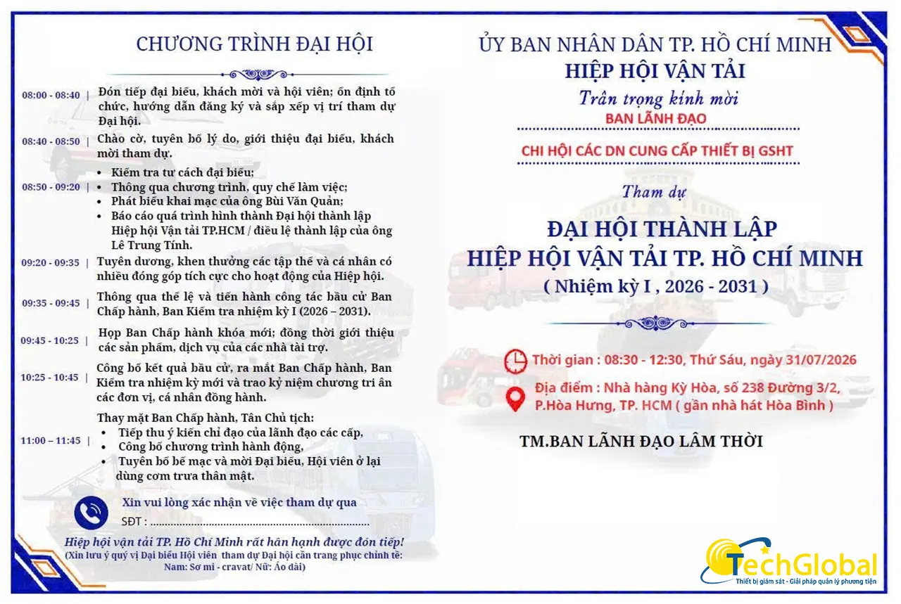 Thư mời Đại hội thành lập Hiệp hội Vận tải TP.HCM nhiệm kỳ 2026–2031