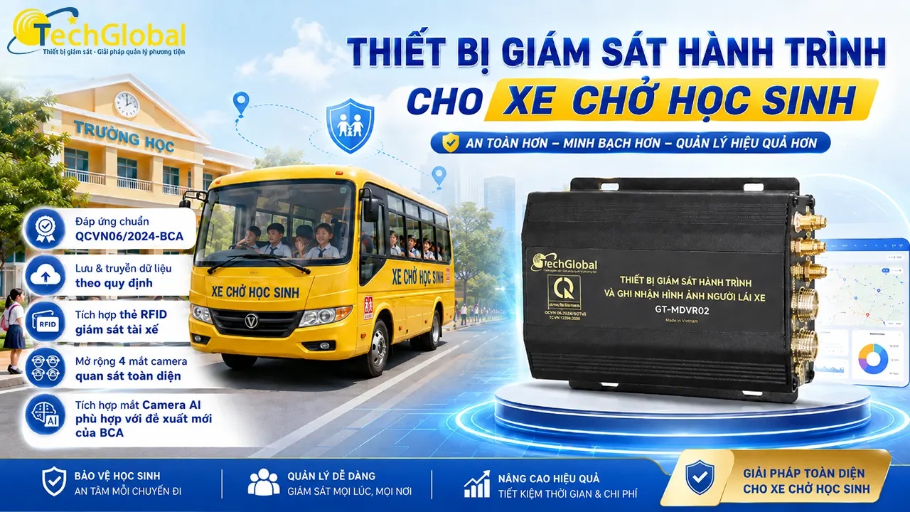 Thiết bị giám sát hành trình cho xe đưa đón học sinh phù hợp với NĐ 238