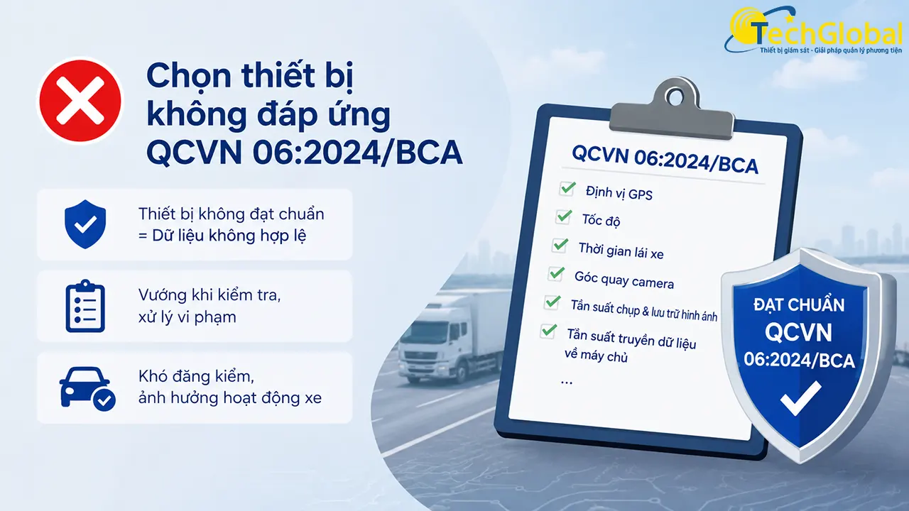 Chọn thiết bị không đáp ứng QCVN 06:2024/BCA