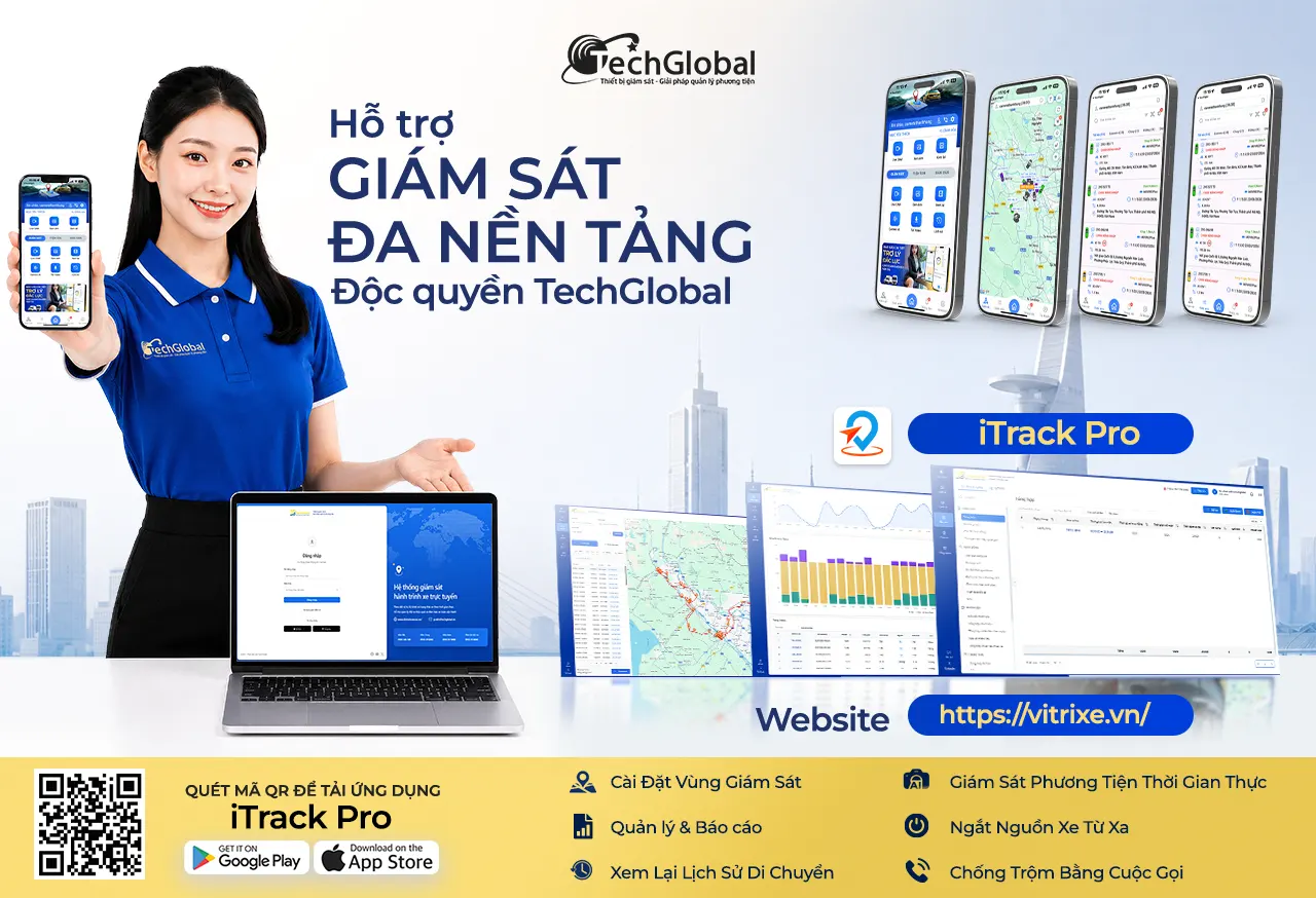 iTrack Pro: Nền tảng quản lý phương tiện qua điện thoại, máy tính