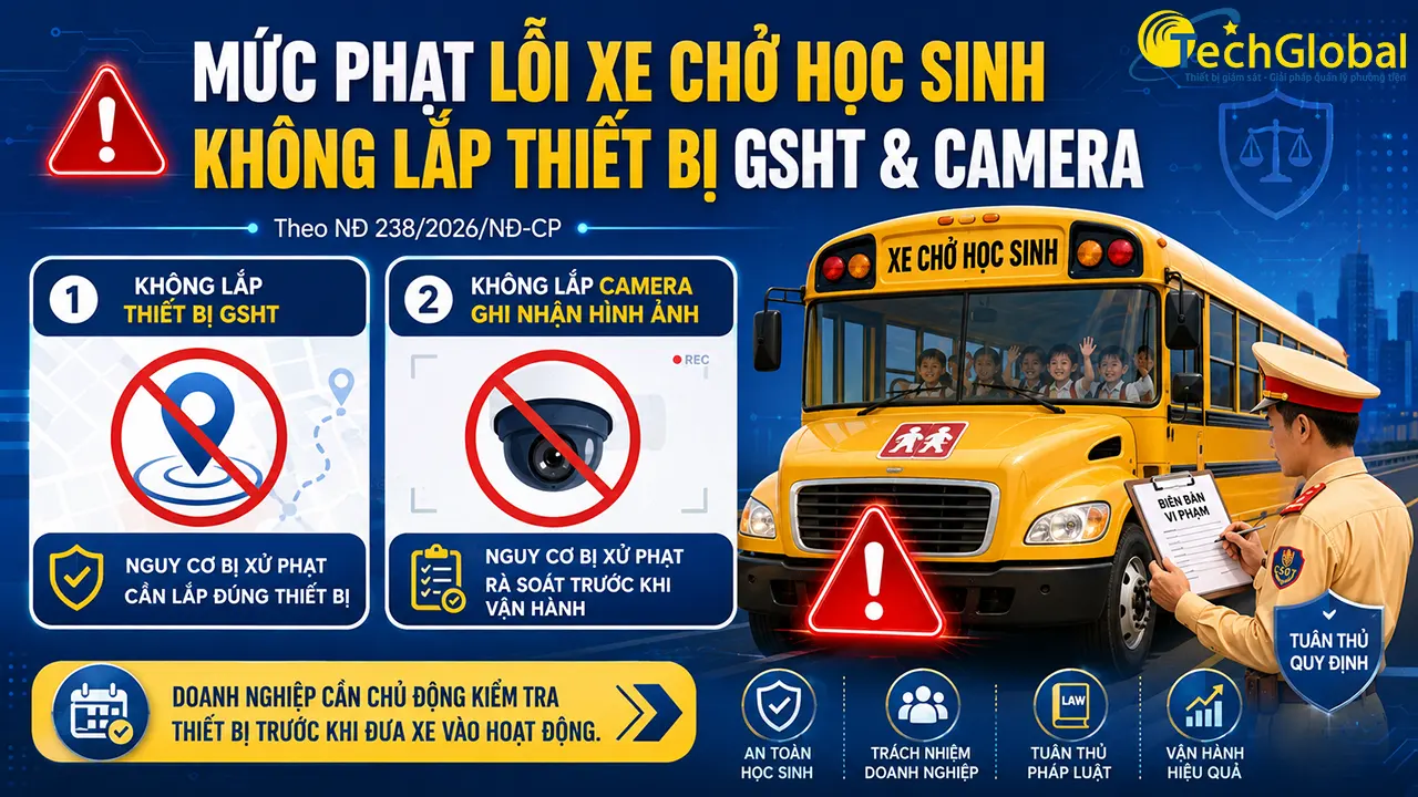 Xe chở học sinh không lắp thiết bị giám sát hành trình, camera phạt bao nhiêu tiền?