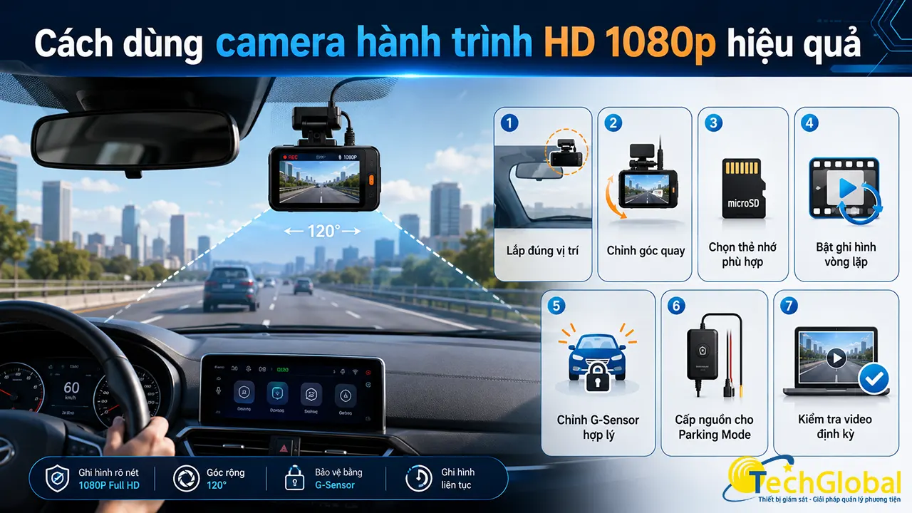 Hướng dẫn cách sử dụng camera hành trình HD 1080p hiệu quả và bền bỉ