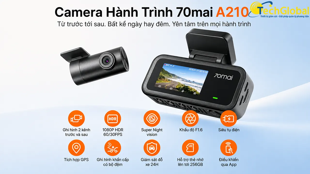 Tổng quan về camera hành trình 70mai A210