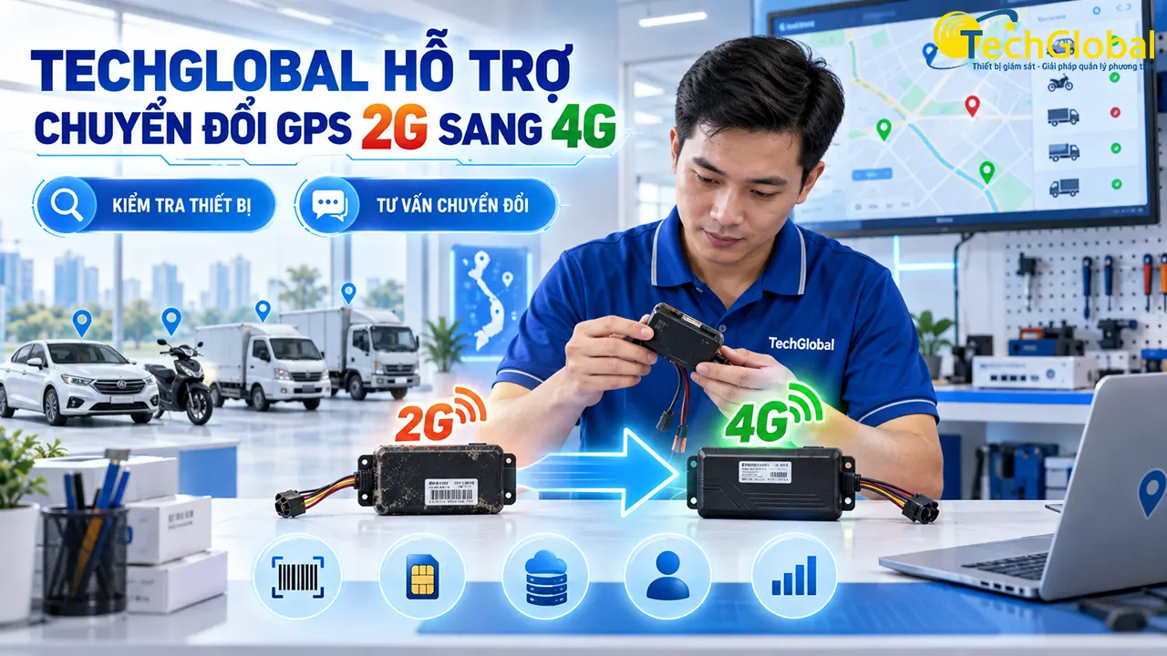TechGlobal hỗ trợ chuyển đổi thiết bị định vị 2G sang 4G