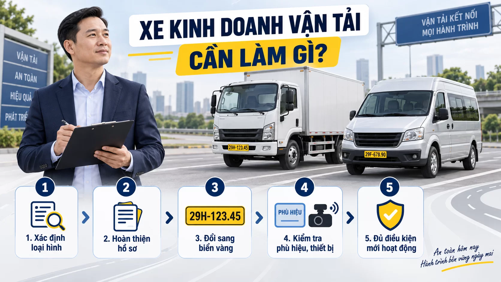 Checklist cần làm cho xe biển trắng đang kinh doanh vận tải