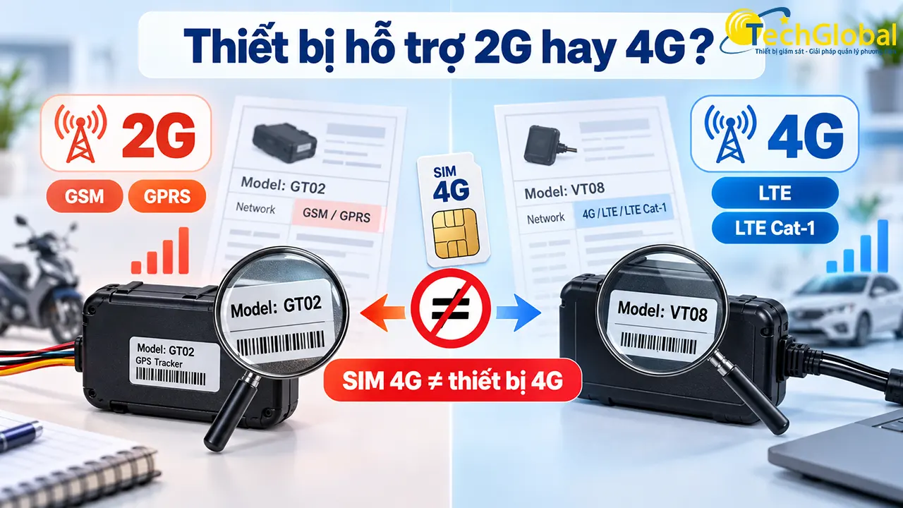 Xác định xem thiết bị định vị hỗ trợ 2G hay 4G