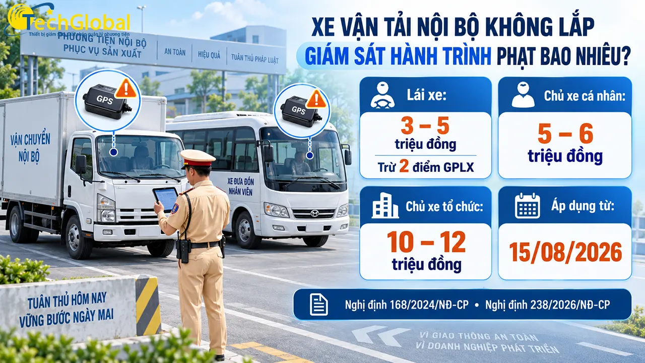 Phạt lỗi xe nội bộ không lắp thiết bị giám sát hành trình