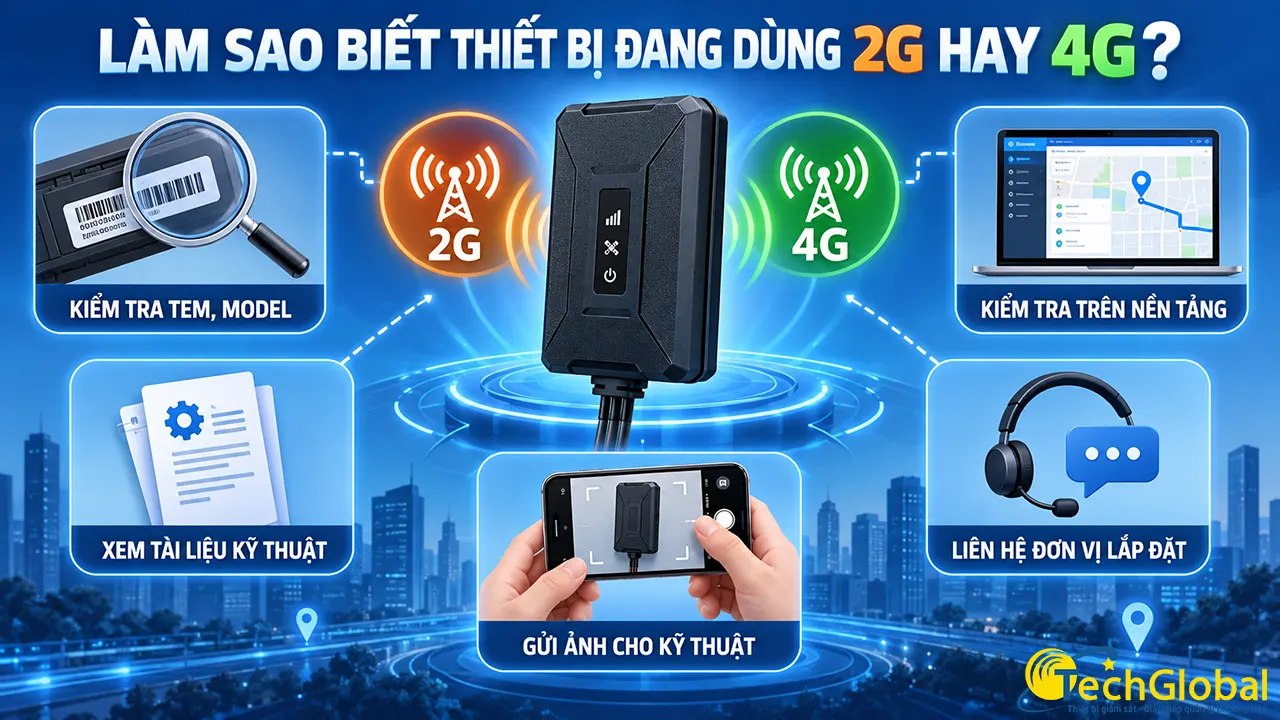 Cách kiểm tra thiết bị định vị GPS đang dùng là 2G hay 4G