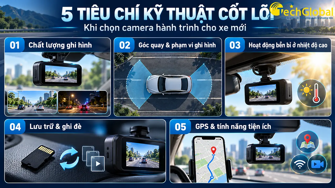 5 tiêu chí kỹ thuật cốt lõi khi chọn camera cho xe mới