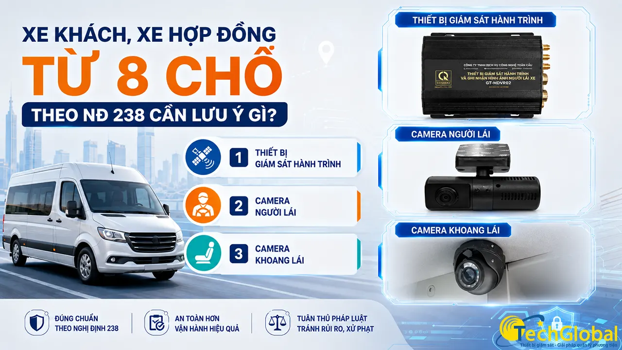 Xe khách, xe hợp đồng từ 8 chỗ theo NĐ 238 cần lưu ý gì?
