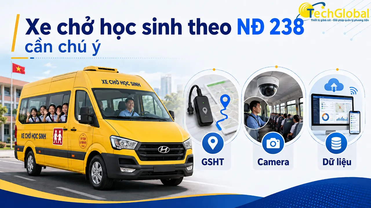Xe chở học sinh theo NĐ 238: cần chuẩn bị GSHT, camera và dữ liệu gì?