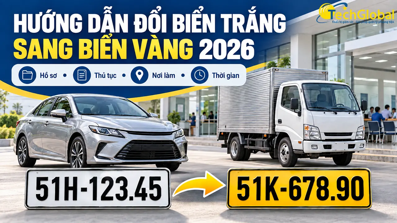 Hướng dẫn đổi biển trắng sang biển vàng 2026: Hồ sơ, thủ tục, nơi làm và thời gian