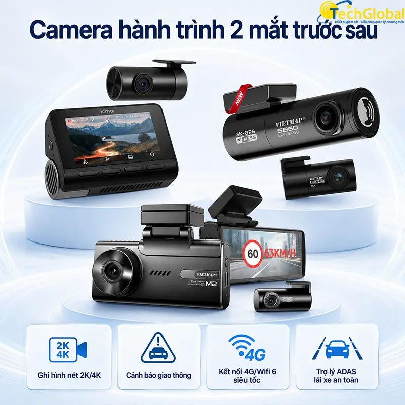 Camera hành trình 2 mắt trước sau bảo vệ bạn khi lái xe