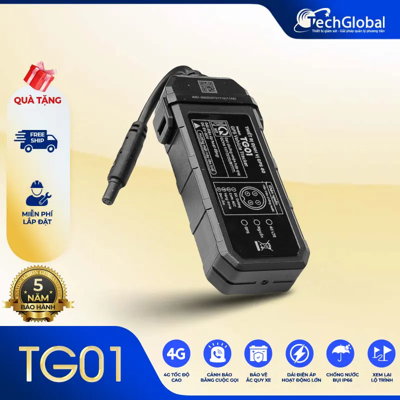 Thiết bị định vị ô tô TG01 4G: Tắt máy từ xa, Chống trộm 24/7