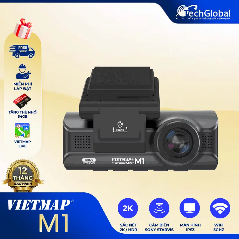 Vietmap Speedmap M1: Siêu phẩm cảnh báo tốc độ, giá tốt | Tặng thẻ nhớ 64GB