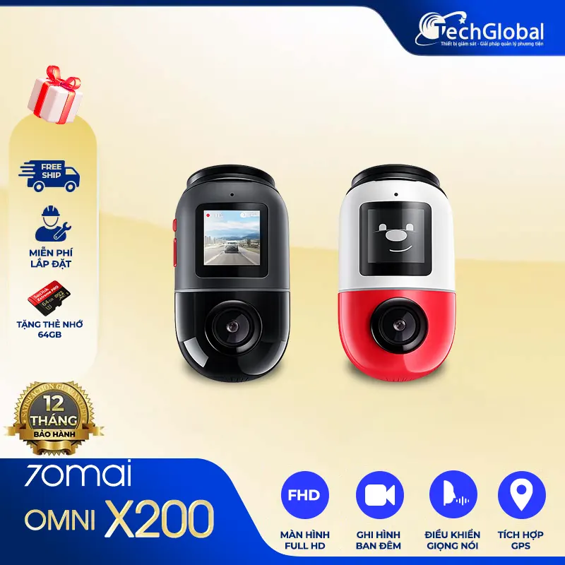 70mai Omni X200 - Camera hành trình thông minh tích hợp điều khiển bằng giọng nói