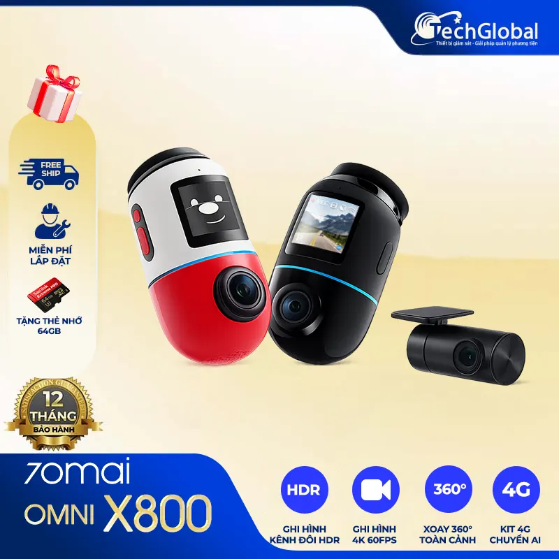 Camera hành trình 70mai X800 4K Omni 360° chính hãng, giá tốt