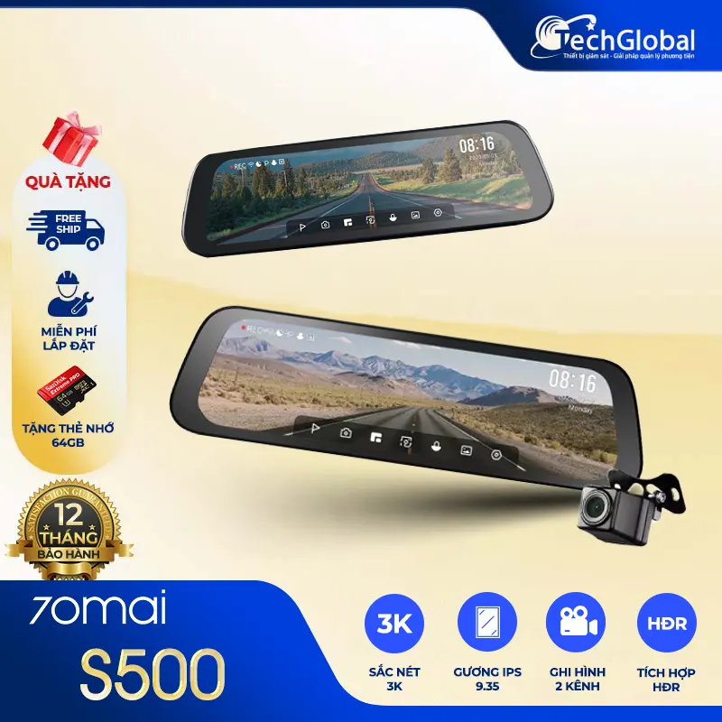 Camera Hành Trình Gương 70mai S500