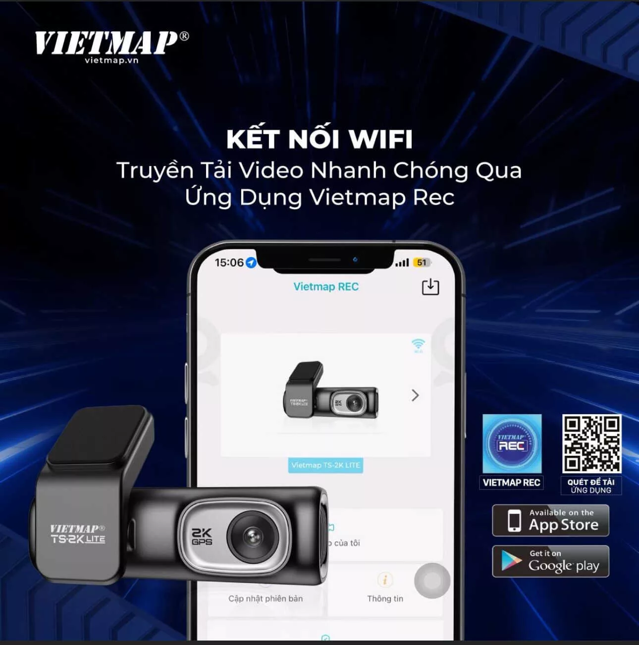 Vietmap TS-2K Lite: Camera hành trình trước sau, Giá tốt [BH 12T]-347
