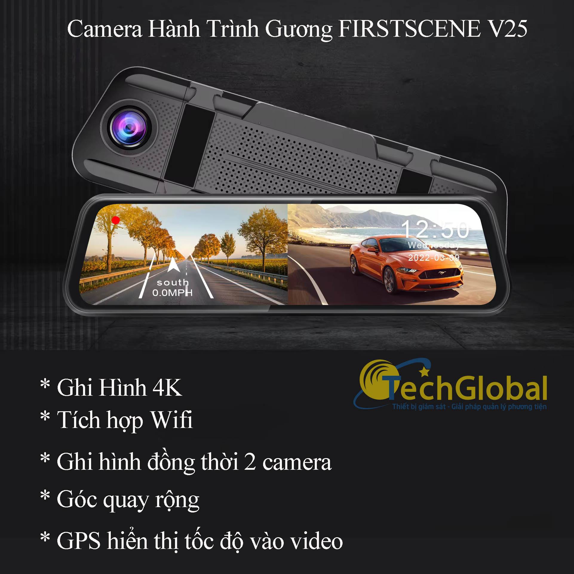 Camera Hành Trình Trên Gương FIRSTSCENE V25 Phiên Bản Mới-302