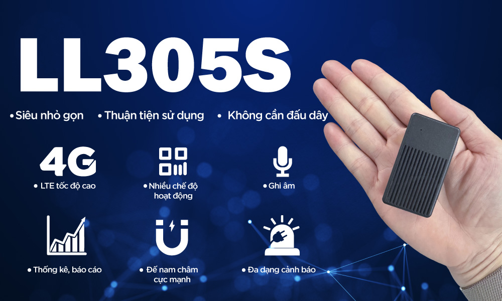 Định Vị Chạy Pin Siêu Nhỏ LL305S - 1000mAh Chạy 3-5 Ngày-299