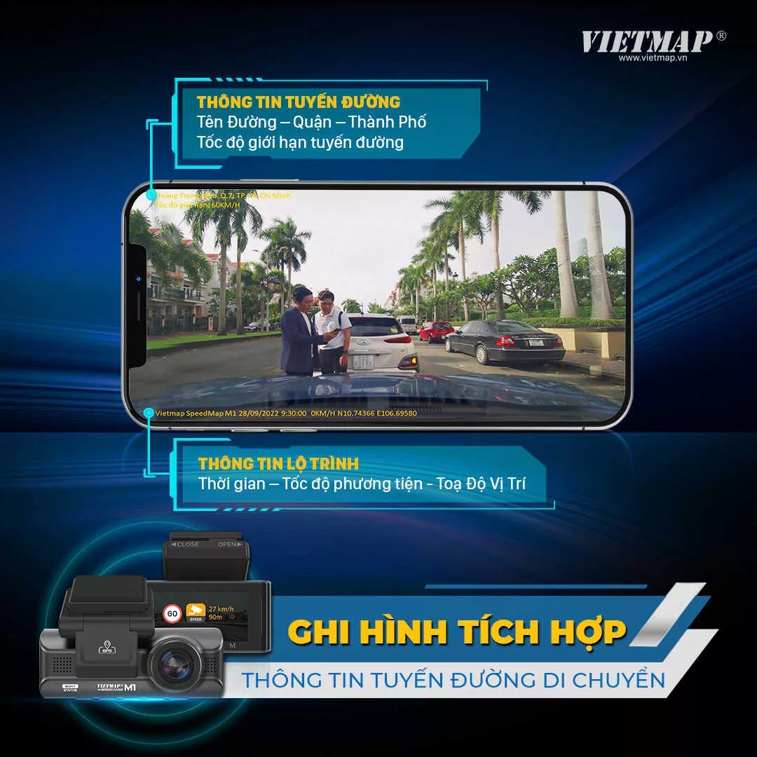 Vietmap Speedmap M1: Siêu phẩm cảnh báo tốc độ, giá tốt | Tặng thẻ nhớ 64GB-337